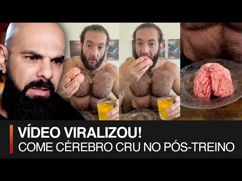 INFLUENCER FITNESS VIRALIZA APÓS COMER CÉREBRO CRU NO PÓS-TREINO
