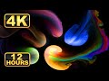 Colorful Abstract Liquid! 12 Hours 4K Satisfying Fluid Video! Relaxing Music/Meditation Screensaver