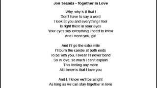 Jon Secada - Together In Love (Lyrics)