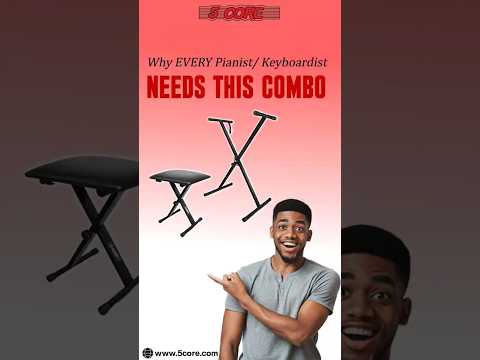 5 Core Keyboard Stand Piano Bench Combo Adjustable Key Board Stands 2" Padded Musician Chair Set image 11