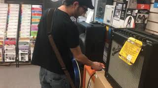 Rich plays his Electromatic Pro Jet through an Orange Crush 35.