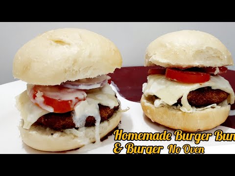 Homemade Spongy Burger Bun WithoutOven | Humburger | Best & Juicy Chicken Burger for ever
