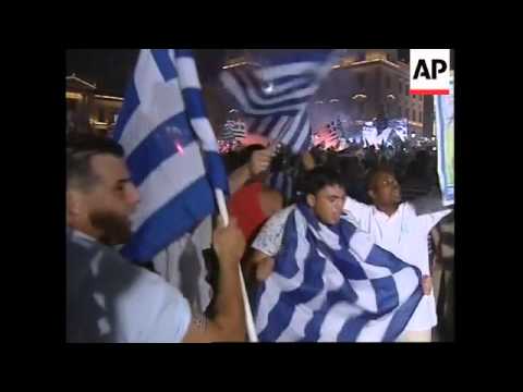 Greek fans celebrate victory in Euro 2004