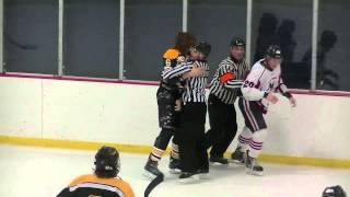 Cape Cod Islanders v New Stars Junior Hockey fight. Feb 1 2014