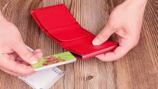 Жіночий картхолдер у три складання з автоматичним механізмом з натуральної шкіри з тисненням під крокодила Canpellini 21929 червоний