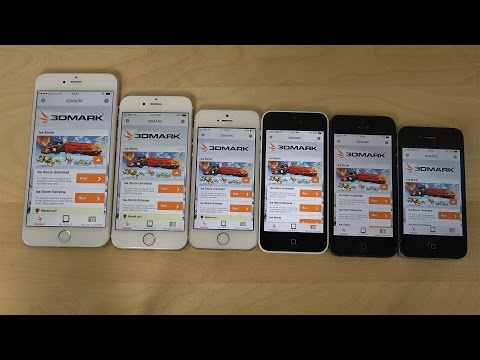 iPhone 6 Plus vs. 6 vs. 5S vs. 5C vs. 5 vs. 4S iOS 8.1.3 - 3DMark Performance Test