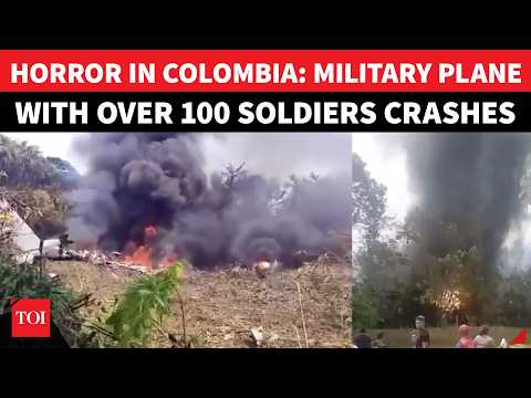 Colombian military plane crash site