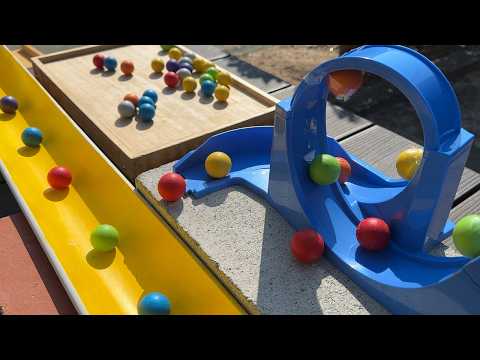 Marble run race ☆ Single rotation slope & spiral slope!