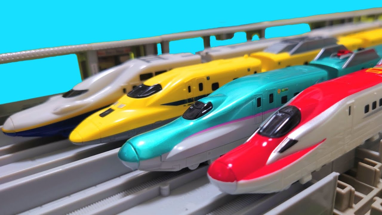 プラレールアドバンス 引退したドクターイエローや東北新幹線を高架レイアウトを作って走らせたよ