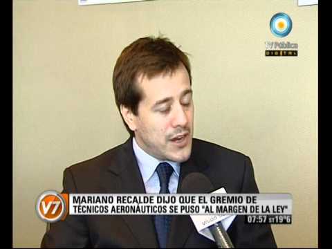 Visión Siete: Recalde: "El sistema de vuelos está normalizado"