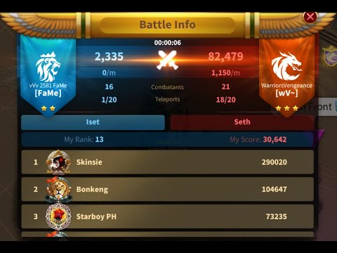 Rise of Kingdoms - Ark of Osiris - Dido destroying Justinian I rally and swarmers.