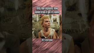 Billy Idol: How Generation X got its name #billyidol #generationx #70spunk #ukpunk #punkrock