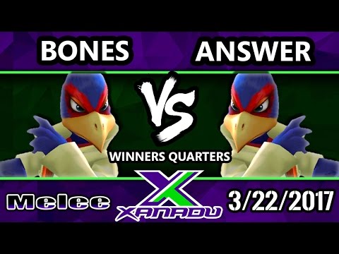 S@X 194 - Bones (Falco) Vs. Answer (Falco) - SSBM Winners Quarters - Smash Melee