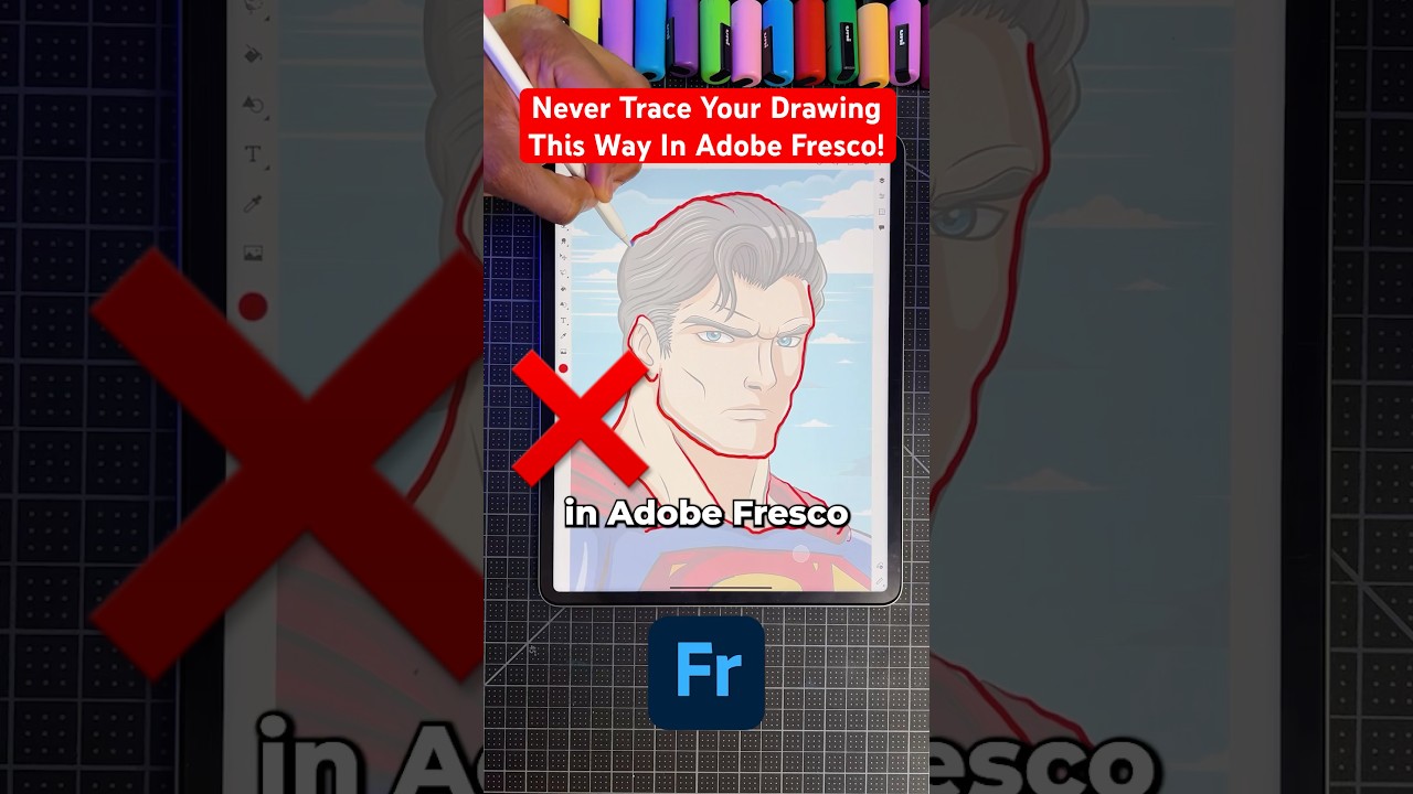 Never Trace Your Drawings This Way! 😡 Adobe Fresco Tutorial #art #shorts #graphicdesign
