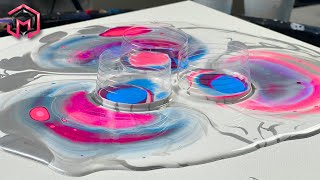 THREE Cups ONE Canvas STUNNING Results!! Acrylic Pour Painting and Fluid Art at Home