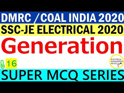 GENERATION MCQ | SSC-JE | DMRC | 2020 | Class 16 |  हिंदी 🔴 Video