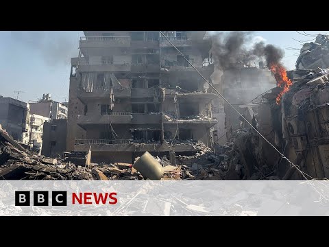 Video | Israel strikes southern suburbs of Beirut | BBC News