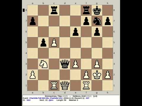 Stremavicius, Titas vs Stefanov, Emil | Charlotte Fall GM Chess Alto 2024, USA