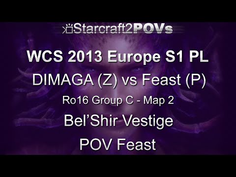 SC2 HotS - WCS 2013 EU S1 PL - DIMAGA vs Feast - Ro16 Group D - Map 2 - Bel'Shir Vestige - SaSe