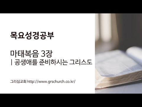 [목요성경공부]마태복음 3장 : 공생애를 준비하시는 그리스도