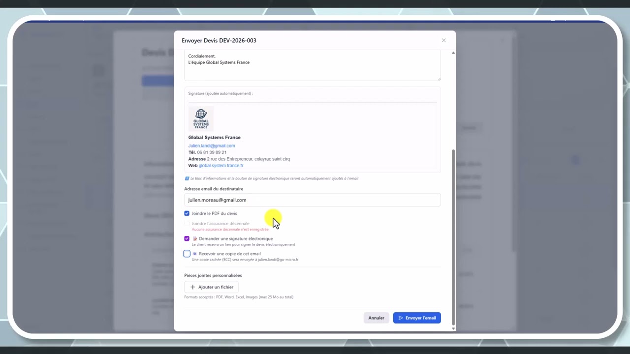 Tutoriel vidéo : Envoyer un devis — Formation FacturesPro