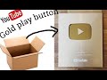 How to make Gold Play button at home from cardboard | Youtube play button making tutorial | Tahira