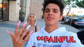 WEARING LONG ACRYLIC NAILS FOR 24 HOURS!! (W/ MyLifeAsEva) | Brent Rivera