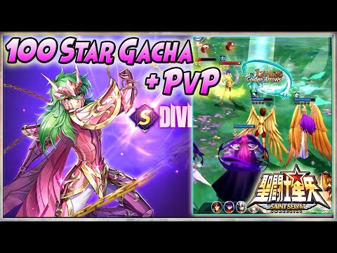 100 STAR GACHA GC.SHUN + Cupu2in GC.SHIRYU & HYPNOS di PVP - Saint Seiya: Awakening