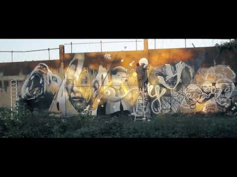 Die Jungs - Freie Gestaltung Graffiti Schrottplatzwand Streetart Oldenburg