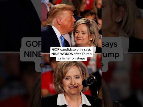 GOP candidate only says NINE WORDS after Trump calls her on stage
