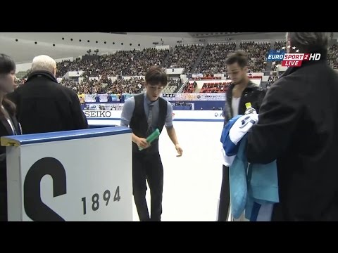2014 NHK Trophy Men SP Group 1 Warm-up (B.ESP) British Commentary