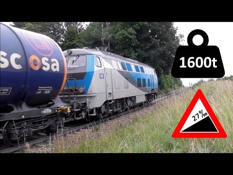Dieselpower extrem - BR218 und 3x V100 als Schublok bei 1600t in der Steigung, SmartRail nach Wacker
