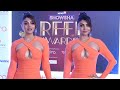 Akanksha Puri Slays In Orange High Slit Dress At The News18 Showsha Reel Awards 2025