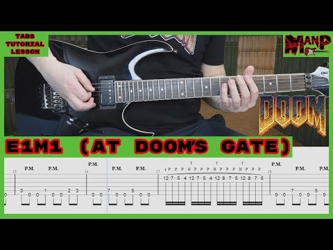 DOOM Theme || E1M1 (At Doom's Gate) || Guitar Tab || Tutorial || Lesson