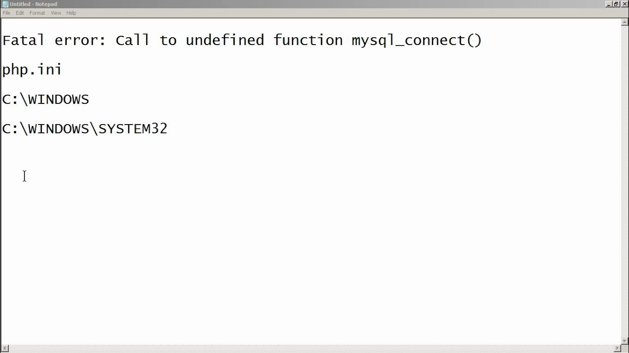 Fatal error Call to undefined function mysql_connect().avi