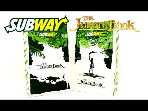 2016 DISNEY THE JUNGLE BOOK MOVIE SUBWAY KIDS MEAL BAG TOYS SET 6 RESTAURANT TOY COLLECTION REVIEW Video