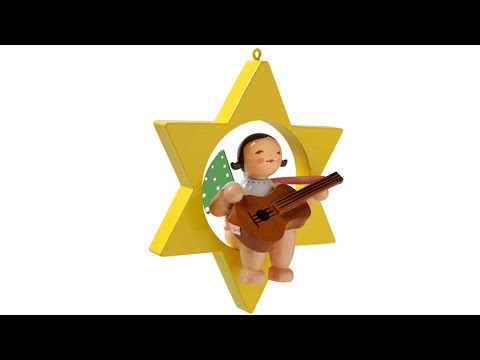 650-70-38 Hanging Angel Ornament with Guitar in Star from Wendt and Kuhn in Germany