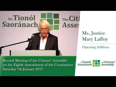 Mary Laffoy, Opening Address - Second Meeting of the Citizens' Assembly - Jan 7 2017
