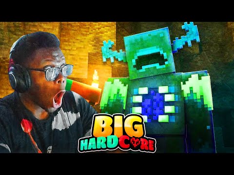 I met the WARDEN for the FIRST TIME in BIG HARDCORE in Minecraft