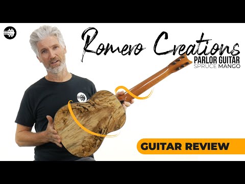 Romero Creations RC-P6-SMG Parlor Guitar Spruce and Spalted Mango "LOJA" Tuned E to E image 7