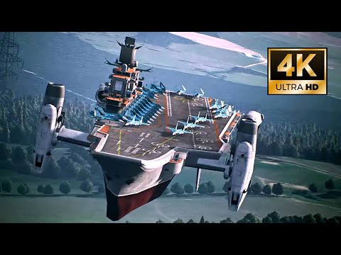 Fly a Flying Carrier Fortress Kuznetsov Helicarrier 4K Ace Combat 7 MOD
