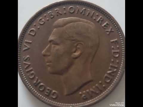 UK & one penny 1940 ,George VI,coin value and price rare.