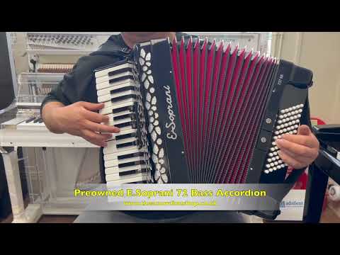 Preowned E Soprani 72 Bass Accordion