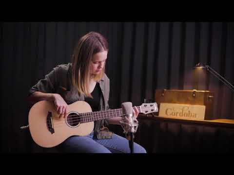 Cordoba EB-II Electro Acoustic Short Scale Bass In Natural Satin Striped Ebony/Spruce *NEW* image 4