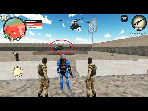 Rope Hero : Vice Town (Find the helicopter in secret Army Base) ।  Android Gameplay