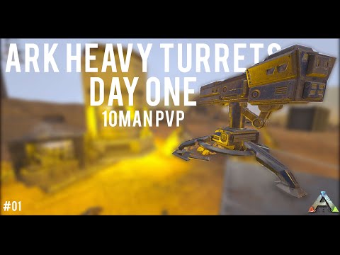 HEAVY TURRETS DAY ONE | ARK RAGNAROK 10MANPVP