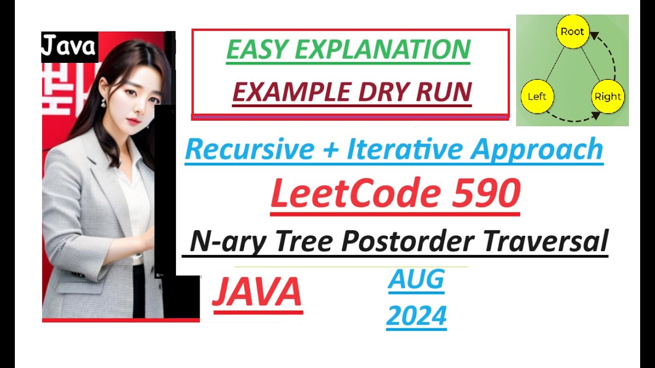 N-ary Tree Postorder Traversal | Leetcode 590 | Recursive & Iterative | Java Code | Developer Coder