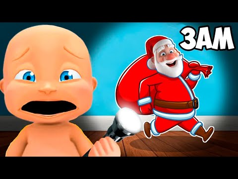 Baby and SANTA Play 3AM Hide and Seek!