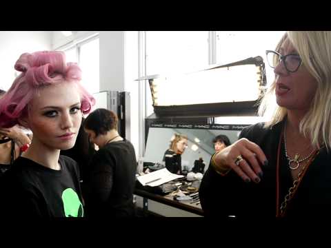 Backstage @ Jeremy Scott Spring 2012 Fashion Show with Charlotte Free + MAC Artist Val Garland