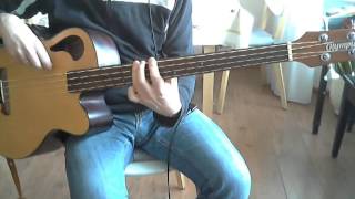 Video thumbnail for Home on a monday bass play along. Olympia OB-3CE by Tacoma fretless bass guitar by Bassarie